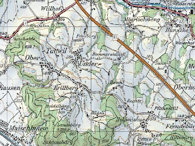 Kartenausschnitt des Tuttlerbergs
